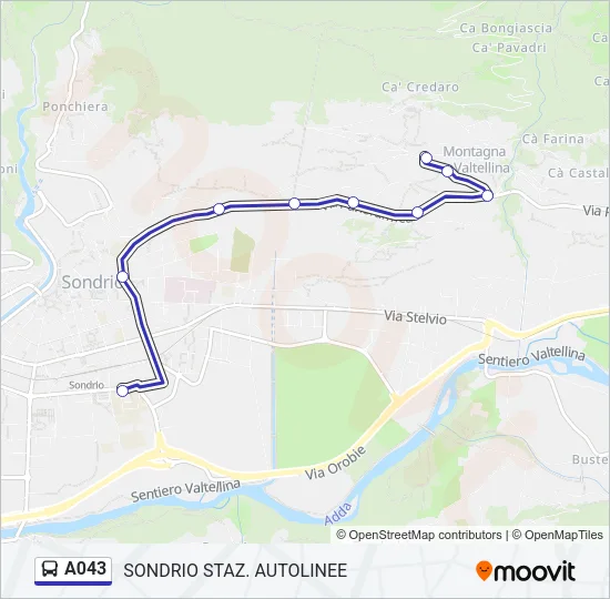 A043 Bus Line Map
