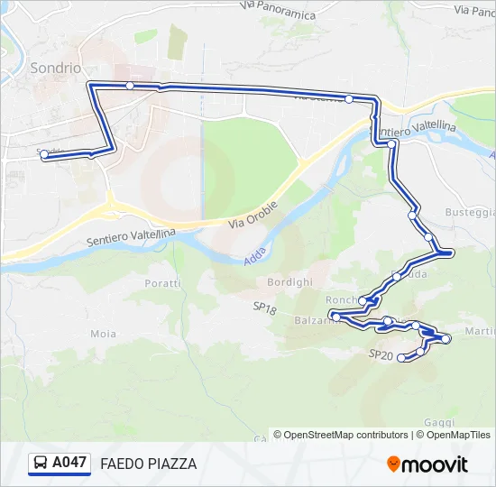 A047 Bus Line Map