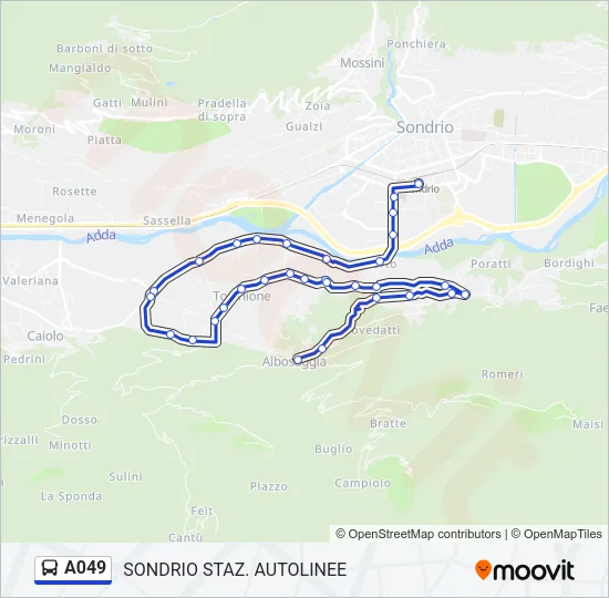 Percorso linea bus A049