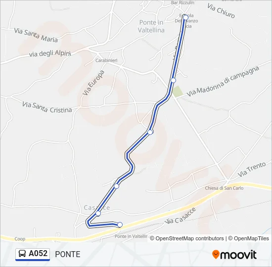 A052 Bus Line Map