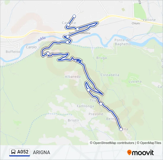 Percorso linea bus A052