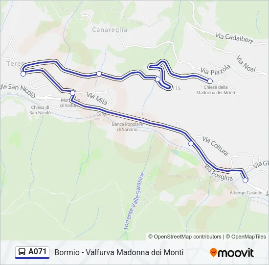 A071 Bus Line Map