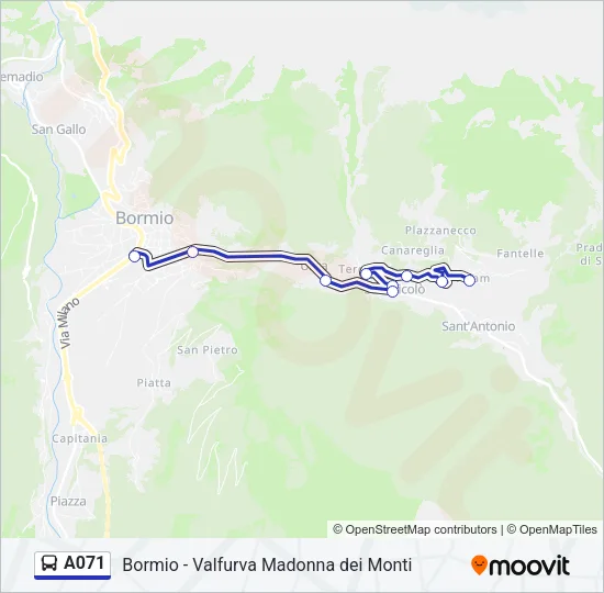 A071 Bus Line Map