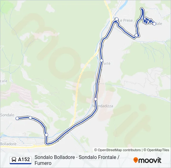 A152 Bus Line Map