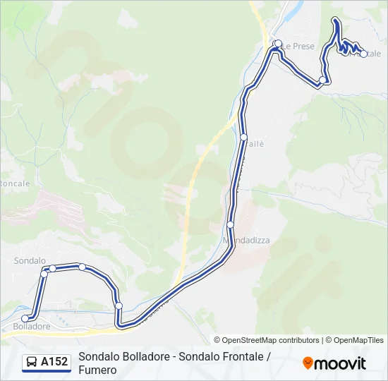 Percorso linea bus A152