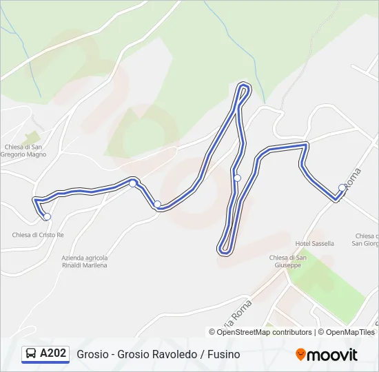 Percorso linea bus A202