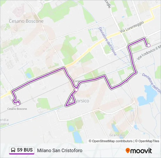 S9 BUS  Line Map