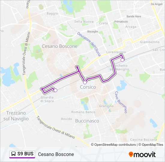 S9 BUS  Line Map