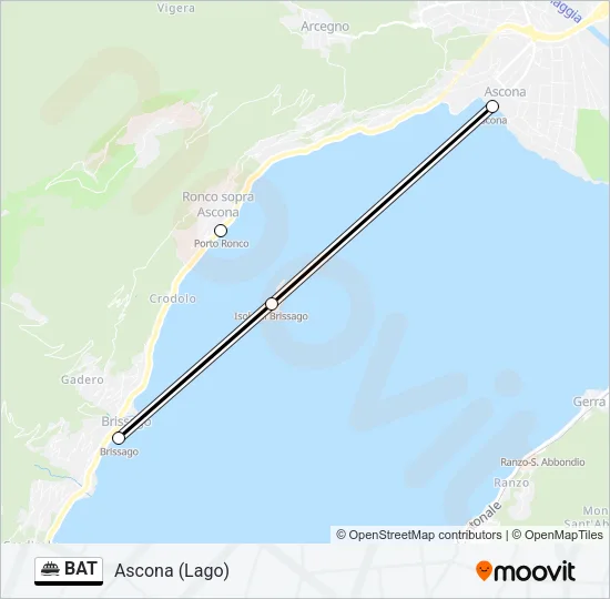 Percorso linea navigazione BAT