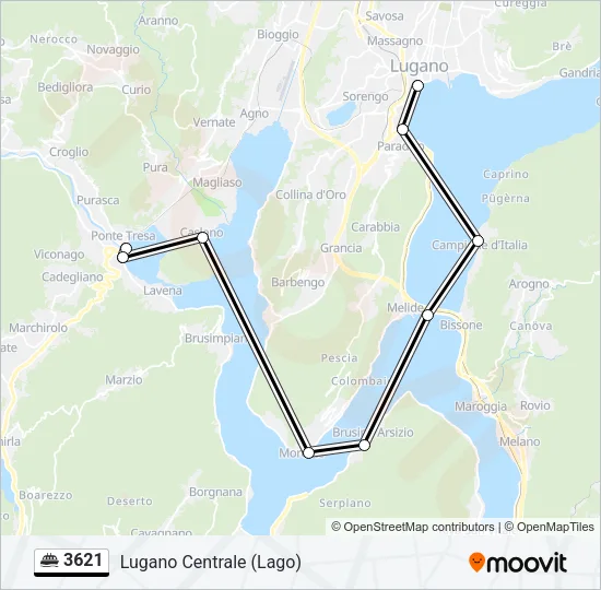 Percorso linea navigazione 3621