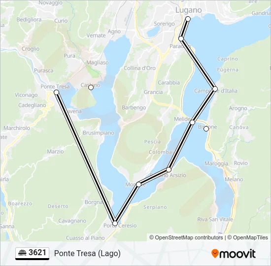 Percorso linea navigazione 3621