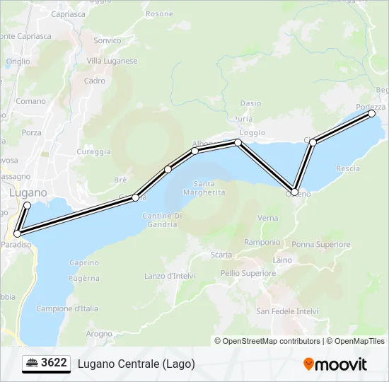 Percorso linea navigazione 3622