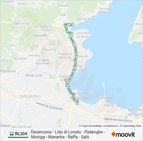 RL204 Bus Line Map