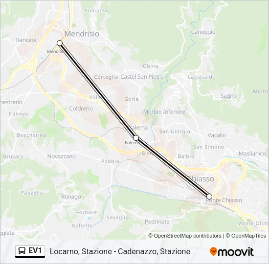 EV1 Bus Line Map