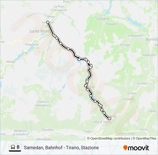 B Bus Line Map