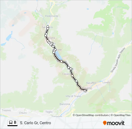 B Bus Line Map