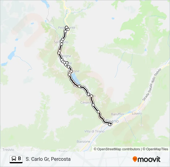 B Bus Line Map
