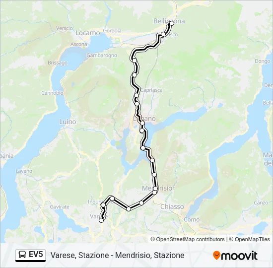 EV5 Bus Line Map