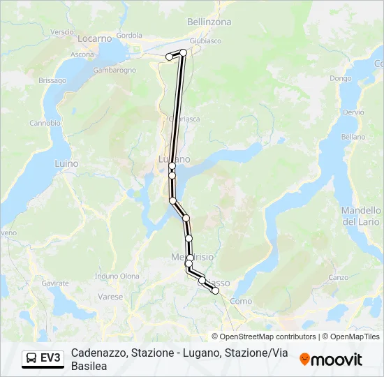Percorso linea bus EV3