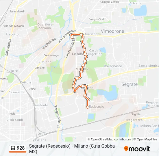 928 Bus Line Map