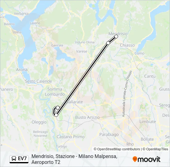 EV7 Bus Line Map