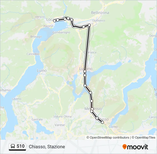 S10 Bus Line Map
