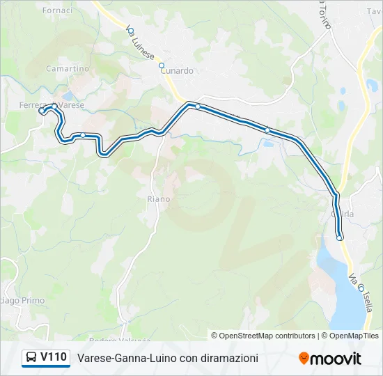 V110 Bus Line Map