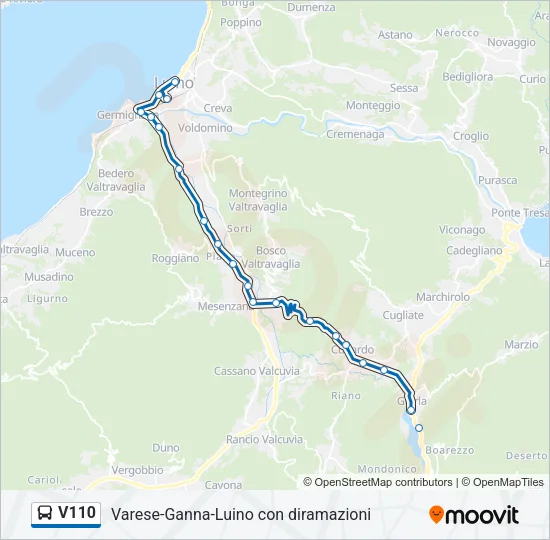 V110 Bus Line Map