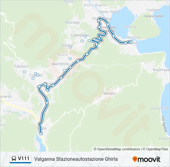 Percorso linea bus V111