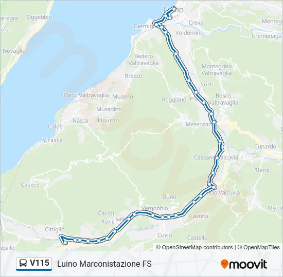 V115 Bus Line Map