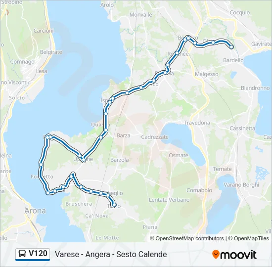 Percorso linea bus V120