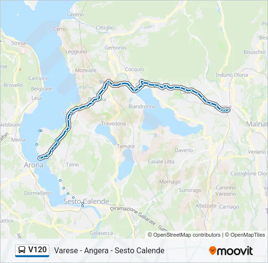Percorso linea bus V120