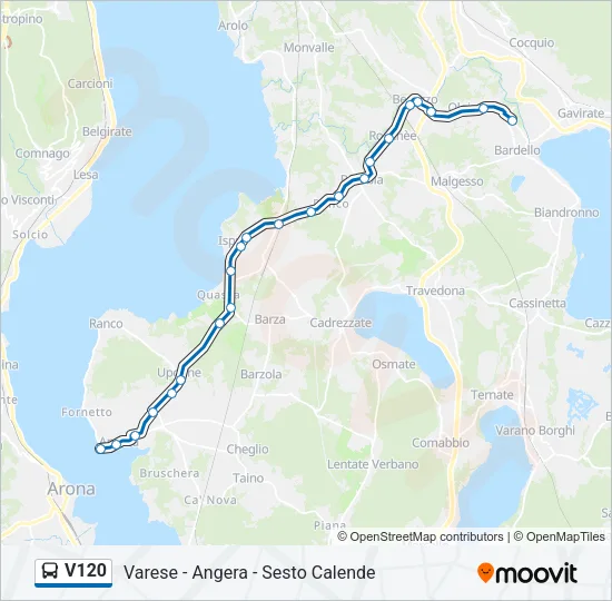 Percorso linea bus V120