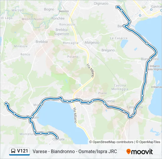 Percorso linea bus V121