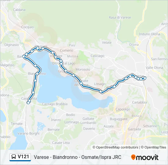 Percorso linea bus V121