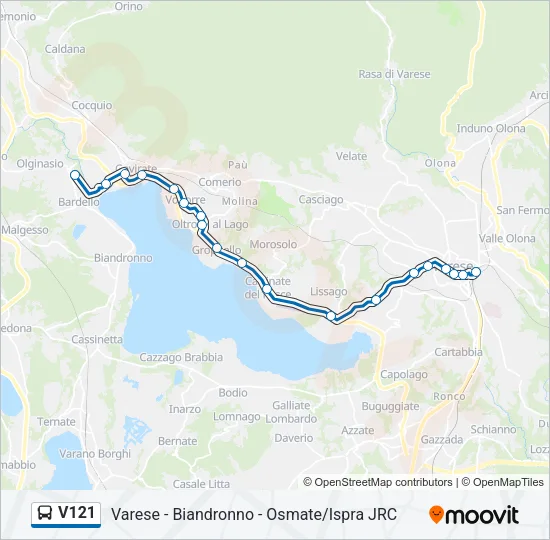 Percorso linea bus V121