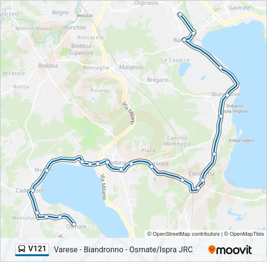 Percorso linea bus V121