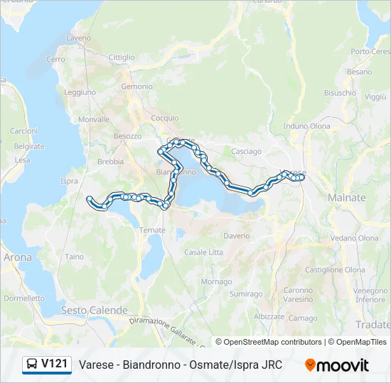 Percorso linea bus V121