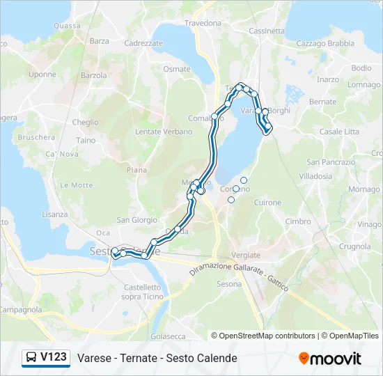 V123 Bus Line Map