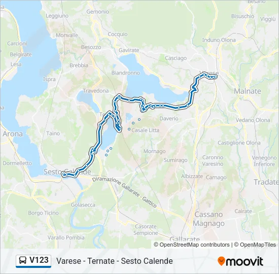 V123 Bus Line Map