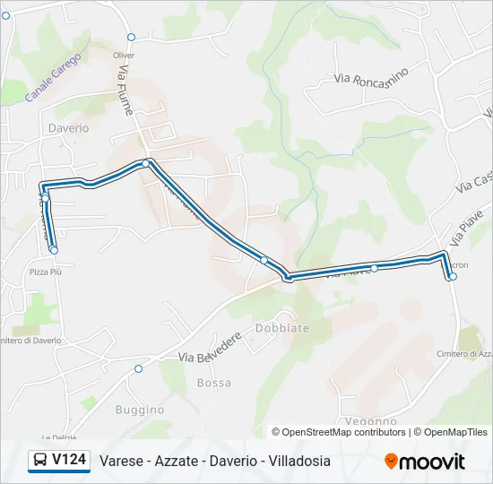 Percorso linea bus V124