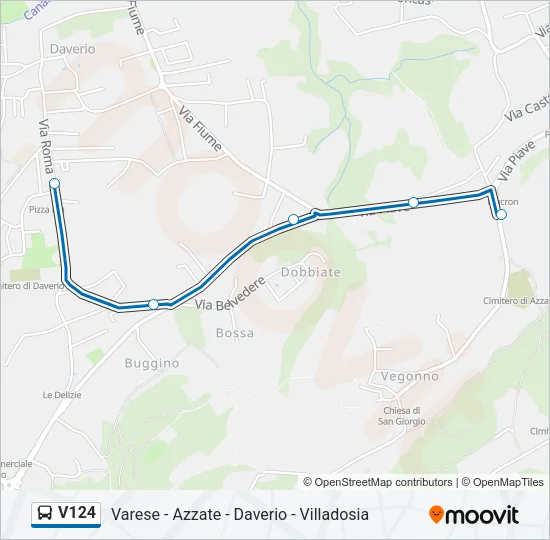 Percorso linea bus V124