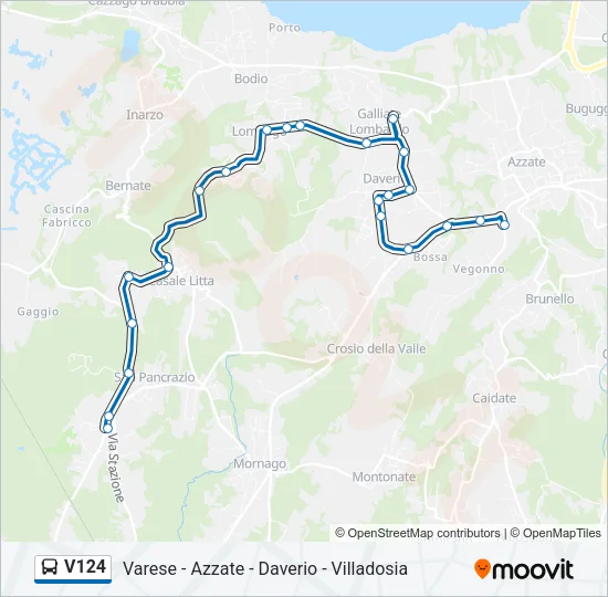 Percorso linea bus V124