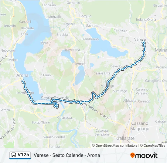 V125 Bus Line Map