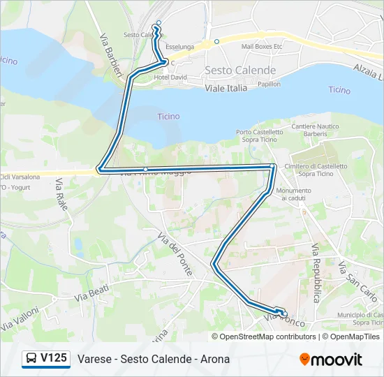 V125 Bus Line Map