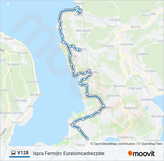 V128 Bus Line Map