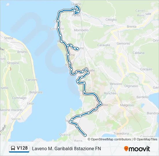 V128 Bus Line Map