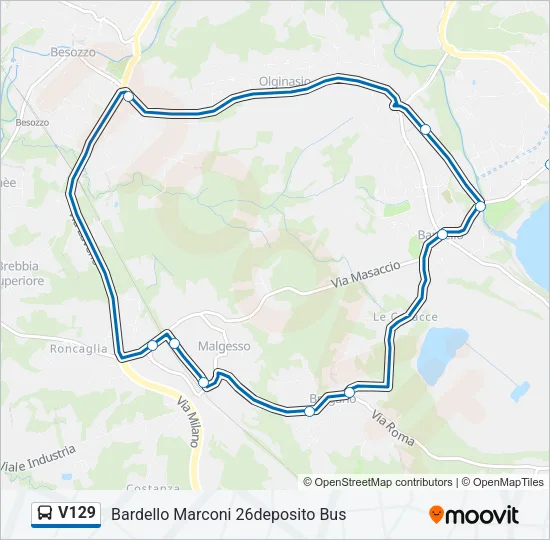 Percorso linea bus V129