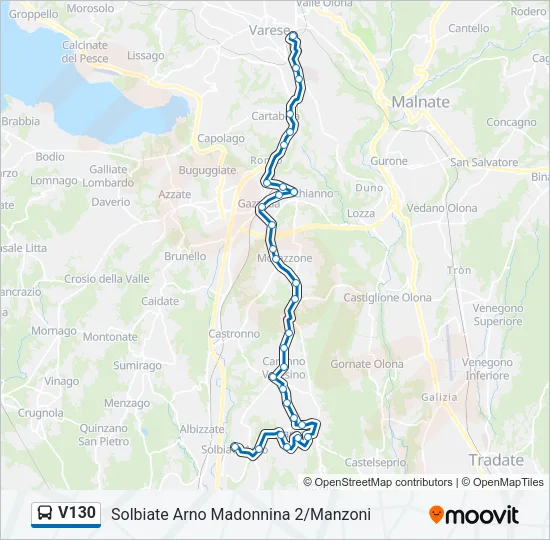 Percorso linea bus V130