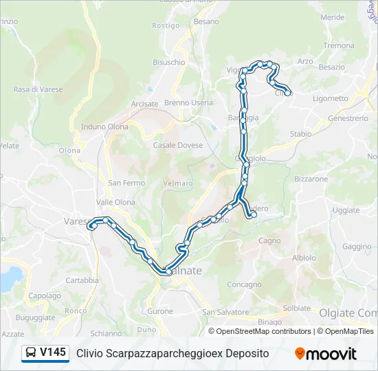 V145 Bus Line Map